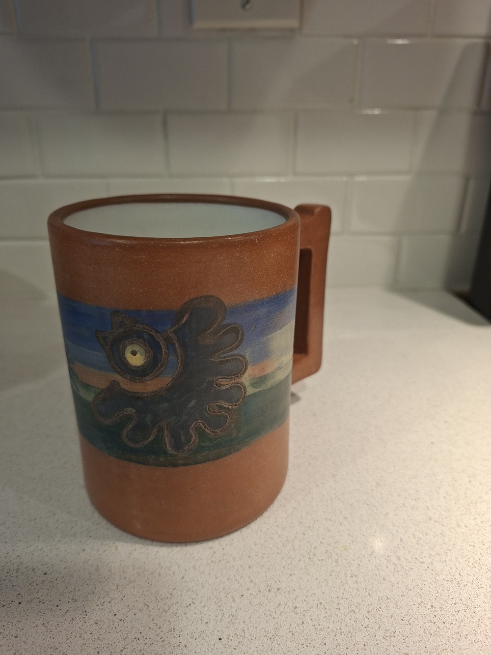 Handmade Terracotta Brown Ceramic Mug From Ceramicos Seminario Peru